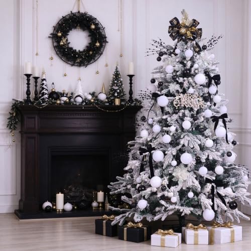 SZVRL Christmas Balls Ornaments -36pcs Shatterproof Christmas Tree Decorations with Hanging Loops for Xmas Tree, Holiday Party, Wedding & Indoor Home Decor,6 Styles in 3 Sizes (White) - image 7