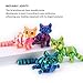 QINGMIAO 6Pcs 3D Printed Cat Kit, Articulated Toys for Adults White,Black,Green,Purple,Orange, 3D Print Animals Fidget Toys Decor for Stress Relief, 3D Printing Cute Cat Action Figure