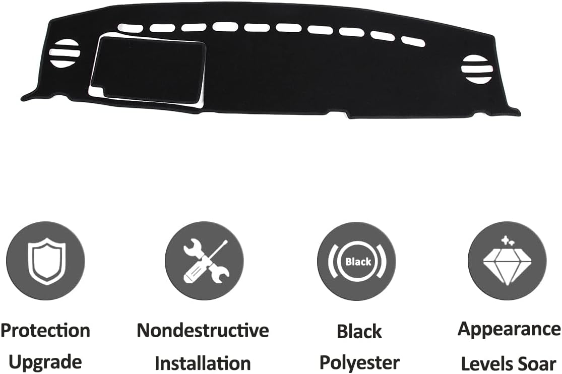 Black Dashboard Dash Board Cover Mat Carpet Compatible with Toyota FJ Cruiser 2007-2021 Car Center Console Dashboard Mat Pad (Left Hand Drive)