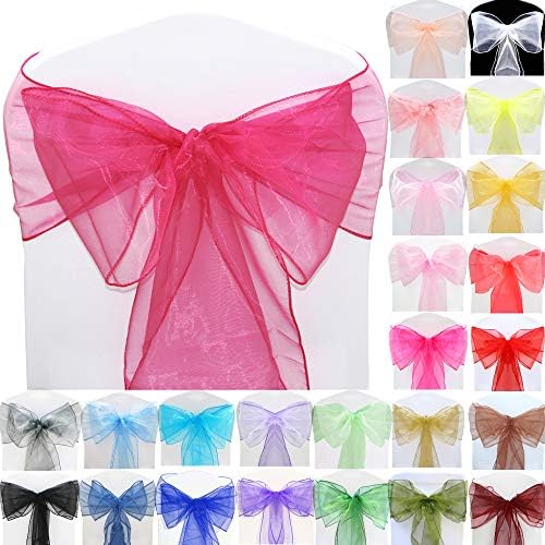Time to Sparkle 50pcs 22x280cm Precious Gold Organza Sashes Wider Sash Fuller Bows Chair Cover Bows Sash for Wedding Party Birthday Decoration