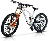Generisch Universal Finger Fahrrad Modell, 1:10 Mountainbike Modell Spielzeug, Finger Mountainbike Modell Dekoration, Miniature Finger Fahrrad, Mini Biegen Fahrrad Modell (Weiß-37)
