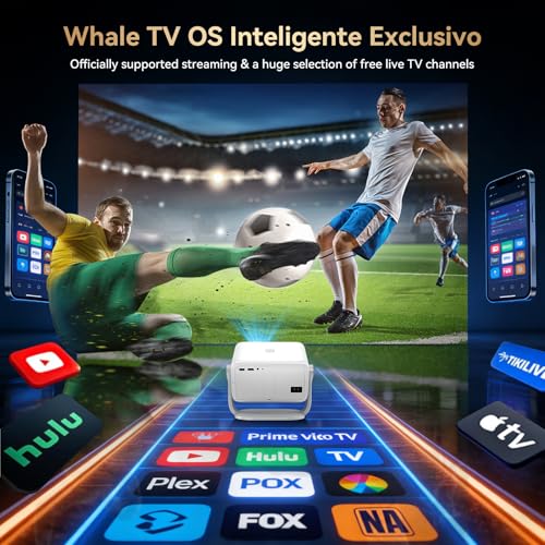 Image of Outdoor Projector with Netflix Built-in, 4K Support Smart Projector 3500 Brightness with WiFi and Bluetooth, Auto Focus & Keystone, 360Rotatable Stand Portable Movie Projectors for Home Theater