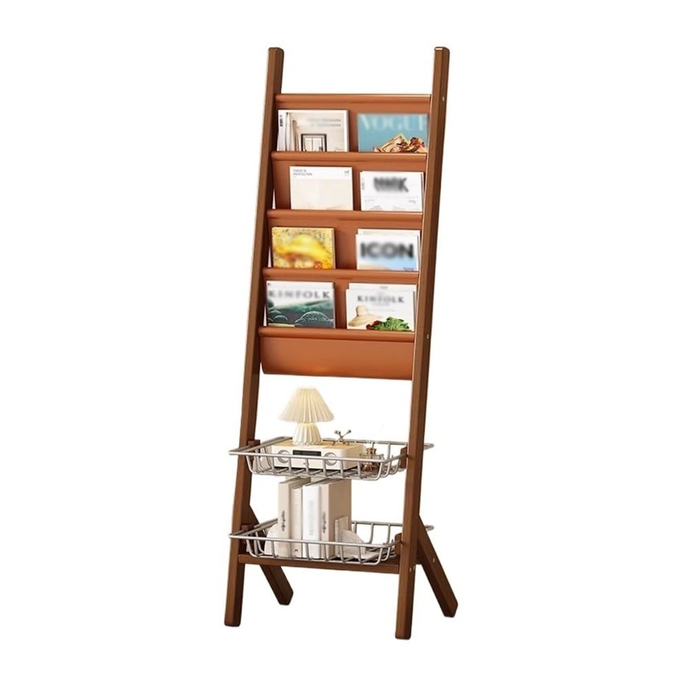 LJHFG63KUYT Newspaper Stand Floor-standing Magazine Rack Newspaper Storage Wall-mounted Brochure Display Literature Rack