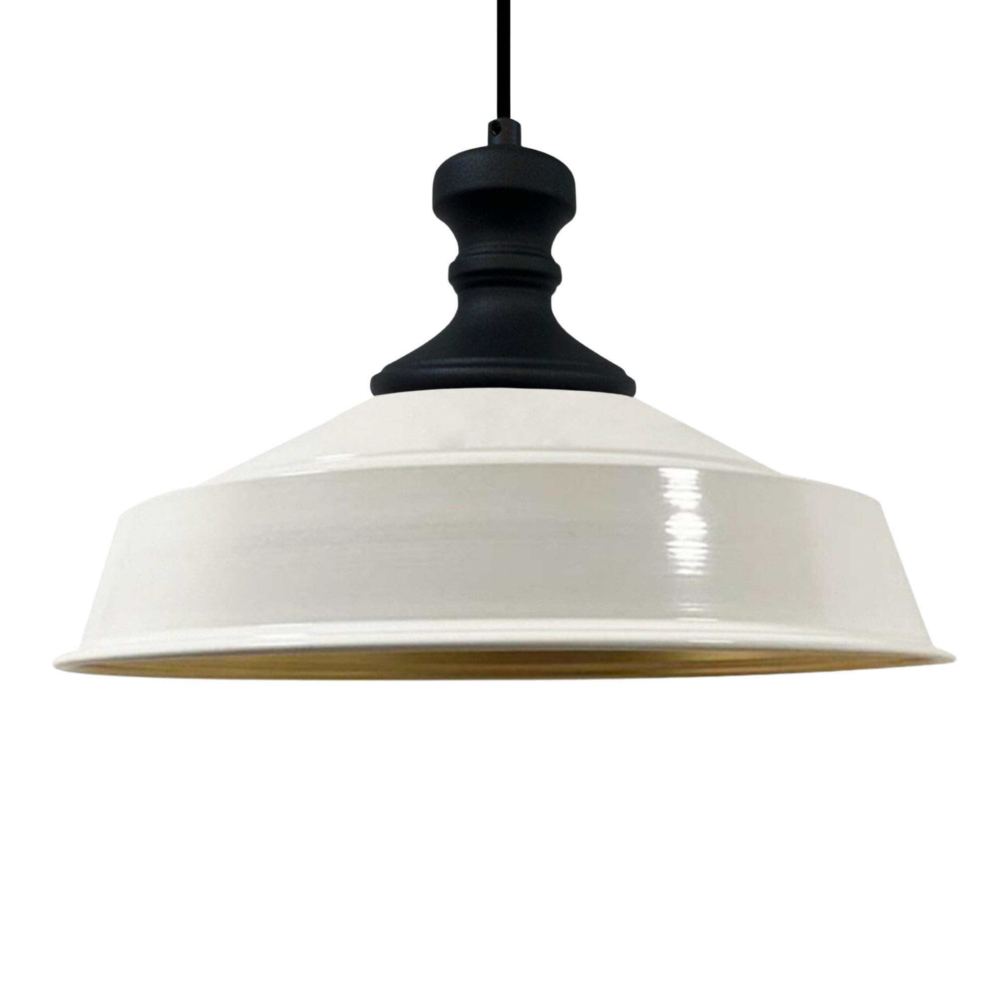 bamyum Asletl-Knob Hanging Lamp Industrial Pendant Light, 41 cm Lamp Shades, Modern Metal Kitchen Island Lights, E27 Pendant Lamp for Living Room and Dining Room, White Pendant Light — image 1