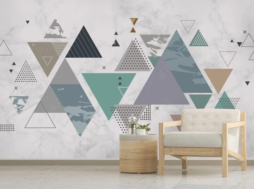 Papier peint intissé géométrique salon poster géant mural 450cm - 2