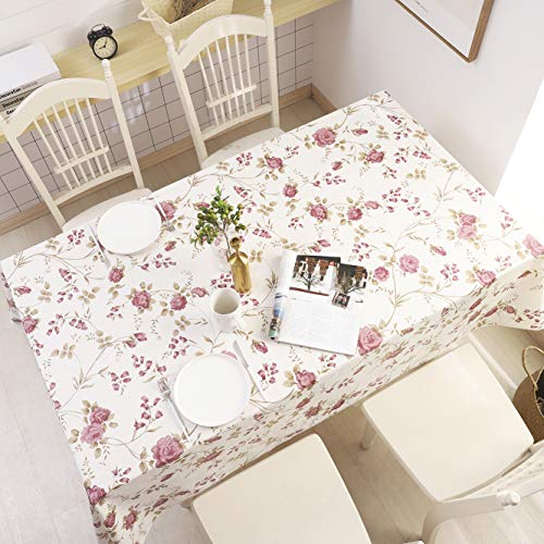 Heavy Duty Vinyl Tablecloth With Flannel Backing Waterproof Oil-Proof Pvc Table Cloth Stain-Resistant Wipeable Rectangle Or Square Table Cover For Indoor And Outdoor (Flowers, 60X60 Inch) #TOP5