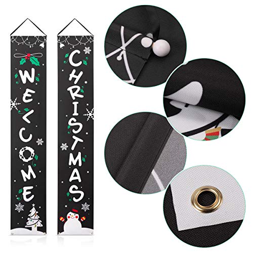 Amosfun Banner Portico di Natale Benvenuto Banner