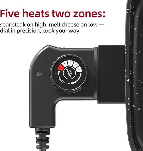 Miniatura 7 de AORAN - Combo de parrilla eléctrica y olla caliente para cocina en interiores, parrilla desmontable de doble zona de 2200 W con bandeja dividida