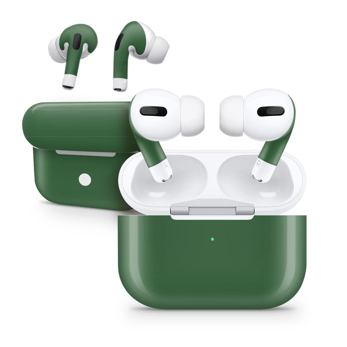 DesignSkinz - Compatible with AirPods Pro 2 - Skin Decal Protective Scratch Resistant Vinyl Wrap - Solid Hunter Green
