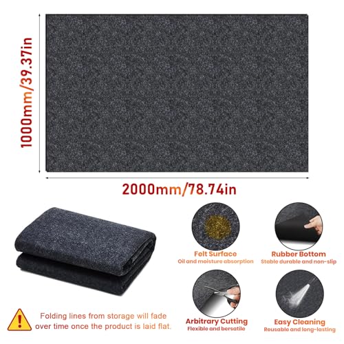 YUJUVI Öl Auffangmatte Garage Ölmatte 100x200 cm Ölauffangmatte Premium Ölbindematte Motorrad Robuste Schutzmatte Werkbank Unterlage Garagenboden Matten Vielseitiger Protektor Ölsaugmatte