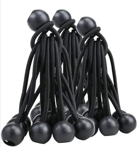 Bungee Cord, 30 Packs Bungee Balls, Black Bungee Cords Heavyweight 4 Inches Tarp Bungee Cords Tie Down Straps Multifunction Elastic Rope For Camping, Tents, Cargo, Projector Screen, Canopy Tent #TOP5