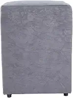 Puff Decorativo Cubo Grande, 45x34x34cm, Estrutura em Madeira, Revestimento em Suede, para Sala, Quarto, Escritório (Cinza, Grande)