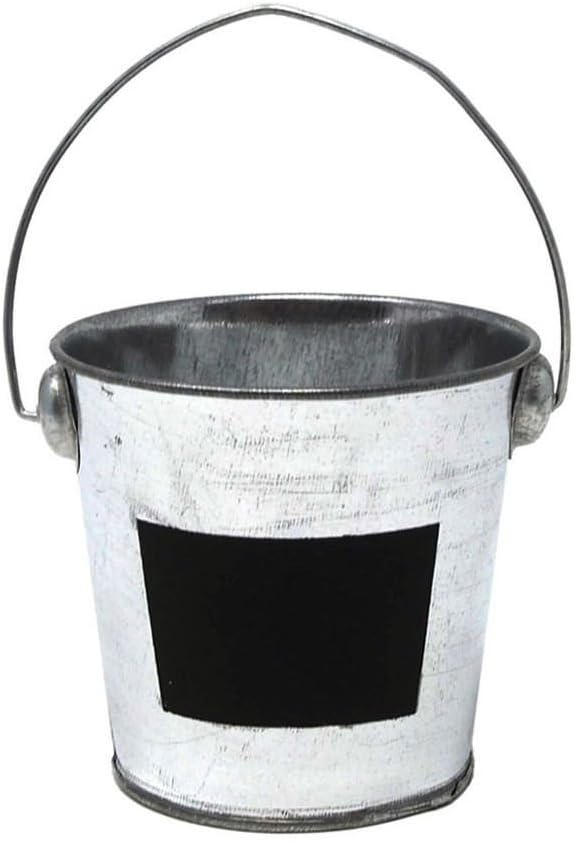 Galvanized Metal Pail Buckets with Chalkboard Label