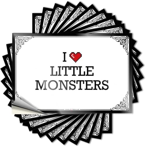 Tattoos Bumper Scratch Resistant Decals, New Matte Print for Phone Case Cruise | Small Room Decor Uv Proof Pack I Love Little Monsters(6X9CM) image 5
