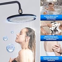 HOMELODY Duschsystem mit Thermostat Schwarz, Dusche Komplett mit Filter – Ansicht 5
