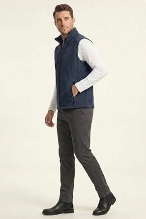 Erkek Yelek Softshell Su Geçirmez Tam Fermuarlı Cepli Normal Kalıp Spor Yelek