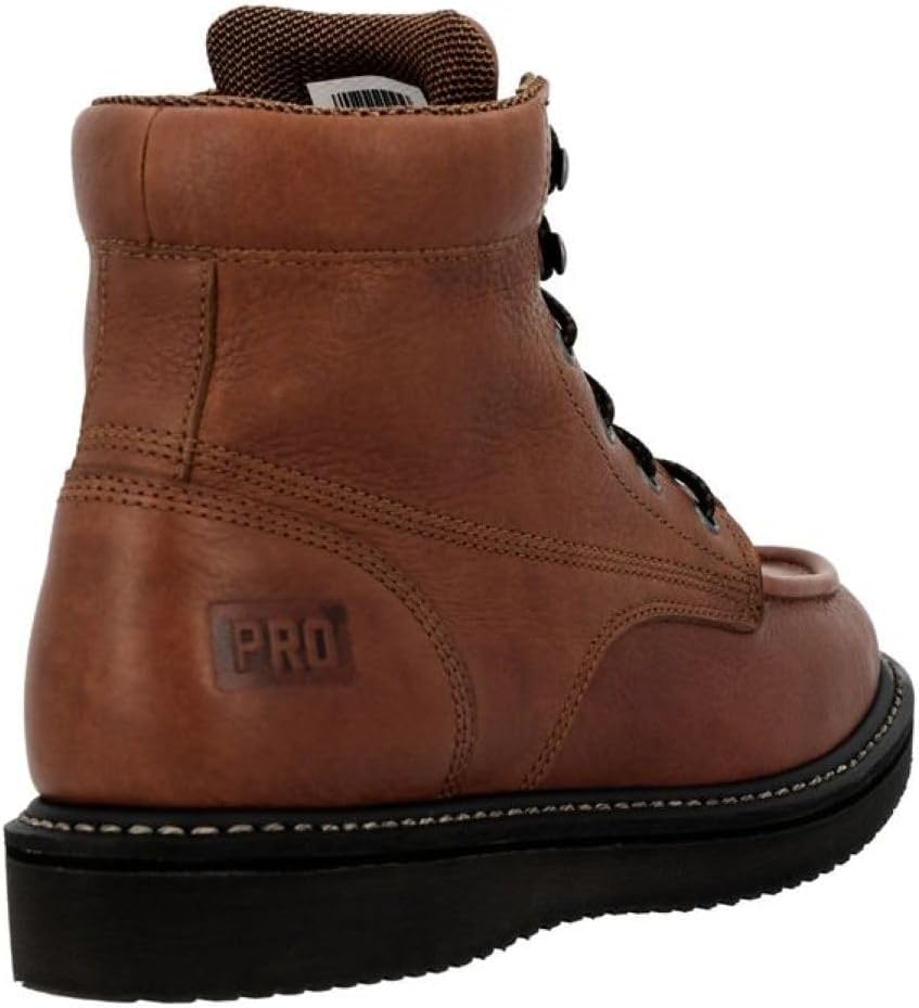 Georgia Boot PRO-Series Men’s Work Boots, 6” Moc Toe Wedge, SPR Full-Grain Leather, Midnight Black Non-Marking Outsole, Oil-Resistant Outsole, Welt Construction, Comfortable Soft Toe GB003PRO - Image 7