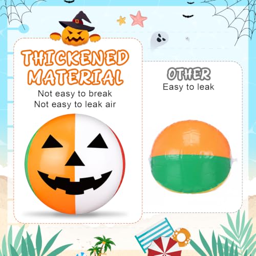 Roowest 12 Pcs 10 Inch Halloween Summer Beach Balls Bulk Inflatable Pumpkin - image 4