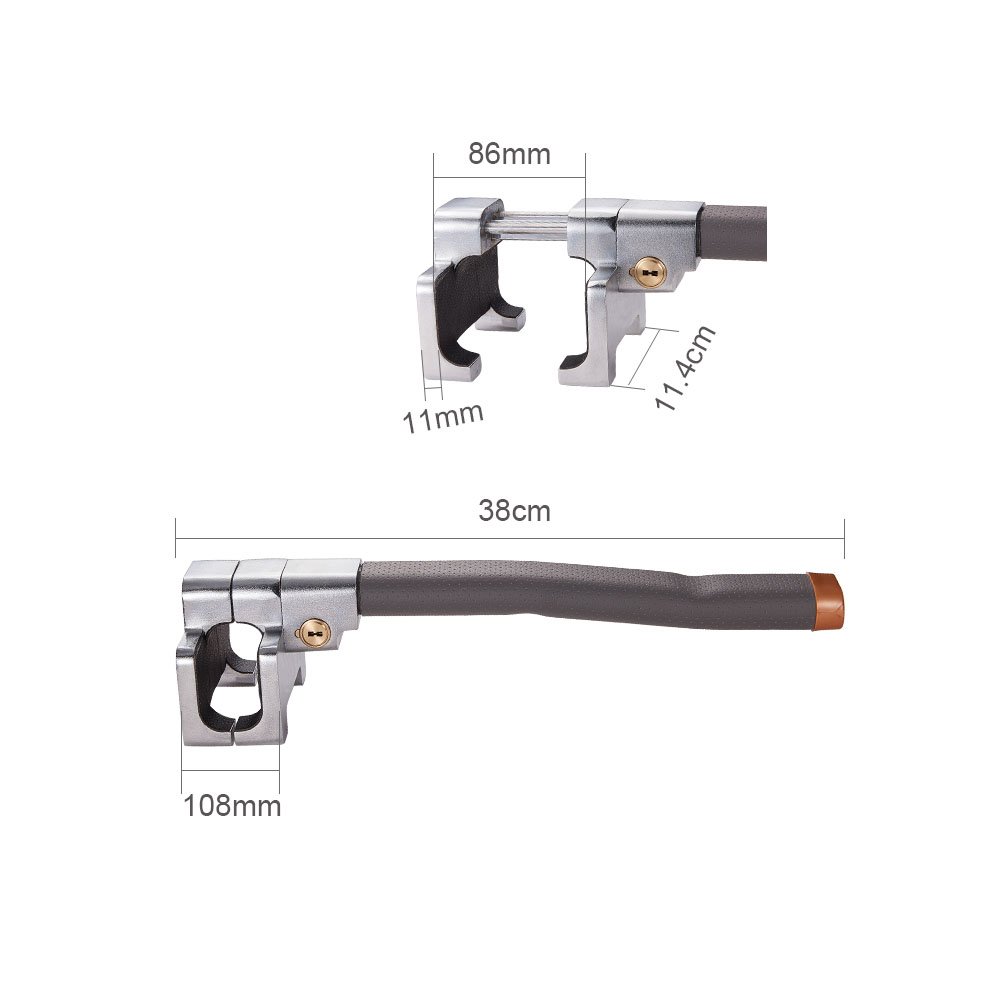 Blueshyhall Dispositifs de Verrouillage Antivol Professionnels de voiture - Cadenas pour Volant avec clés