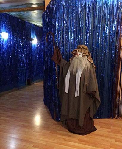 Image of Party Propz Blue Foil Curtain 2 Pc Boys Birthday Decoration