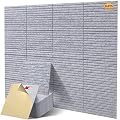 16 Pcs Pro Grade Soundproof Wall Panels,Acoustic Panels,Premium Sound Panels,Better Than Foam,Wedge Design,with Adhesive on Back,for Acoustical Treatments/Professional Studio,12×12×0.4 in,Light Grey