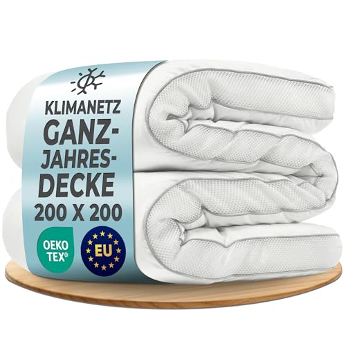 LILENO HOME Premium Ganzjahresdecke 200x200 cm [1er Set] mit CoolComfort Klimanetz - extra weiche Bettdecke 200x200 cm - perfekt als Sommer u. Winter Decke ohne Bezug - waschbar bis 95C