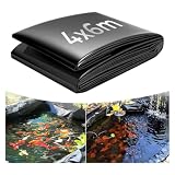 4x6m Bache Bassin, HDPE Bâche Bassin Extérieur 0.2mm Epaisseur, Liner Bassin pour Bassins à Poissons, Bassins à Tortues, Fontaines, Bassins D'irrigation, Parterres de Fleurs Surélevés