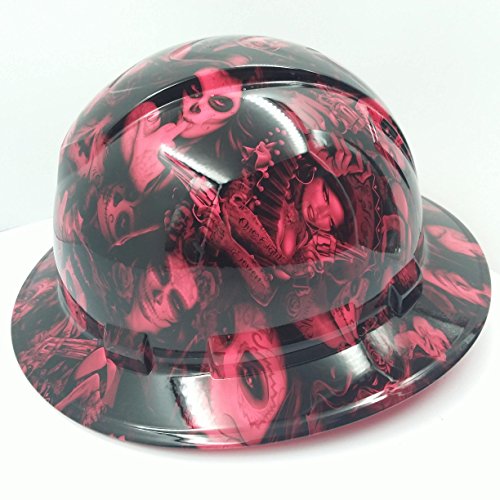 Wet Works Imaging Customized Pyramex Full Brim Hot Pink Tattoo Babes Hard Hat With Ratcheting Suspension #TOP1