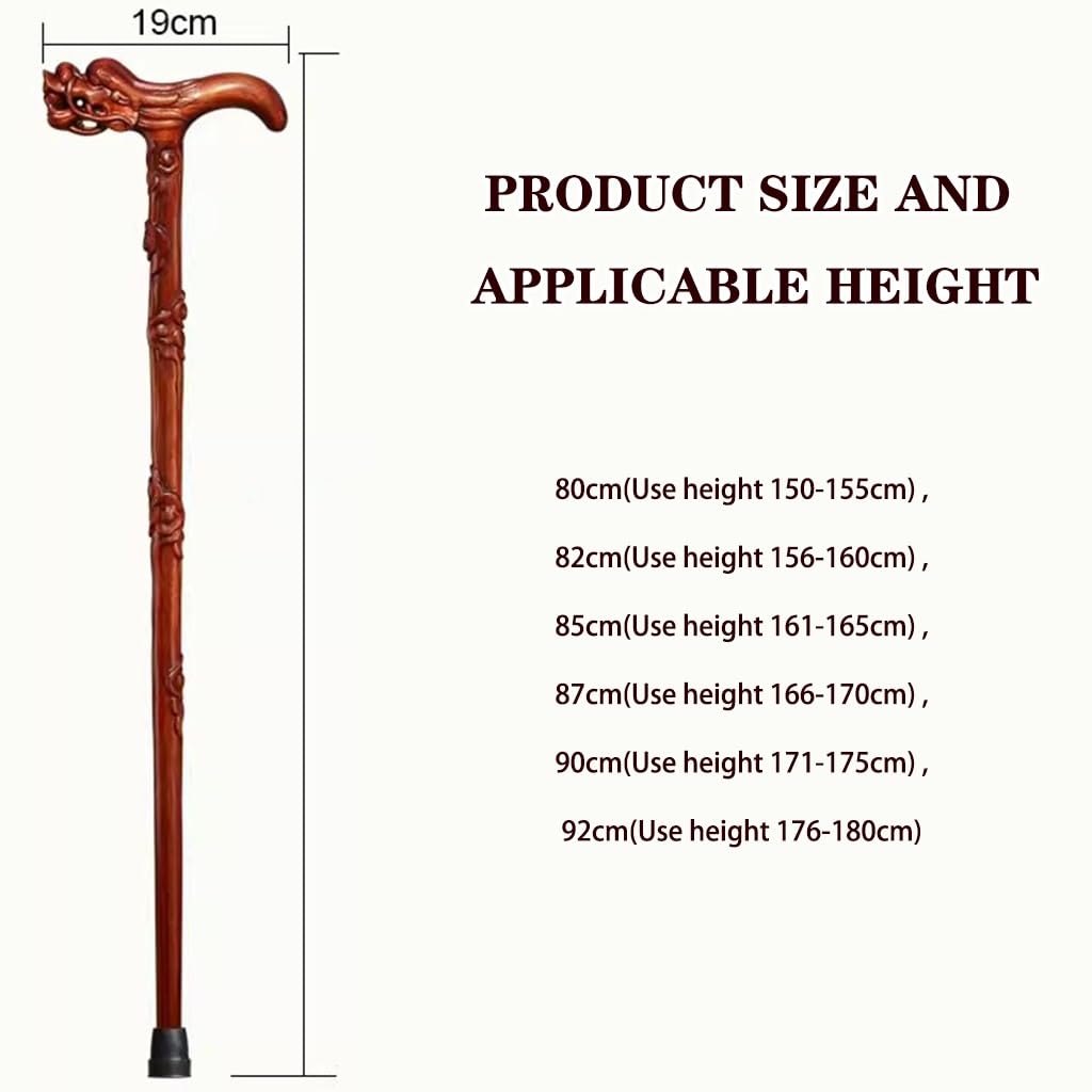 laska, Drewniana kula ortopedyczna z opaską na nadgarstek dla osób niepełnosprawnych, antypoślizgowa, o udźwigu(A,82Cm(Use Height 156 160Cm))