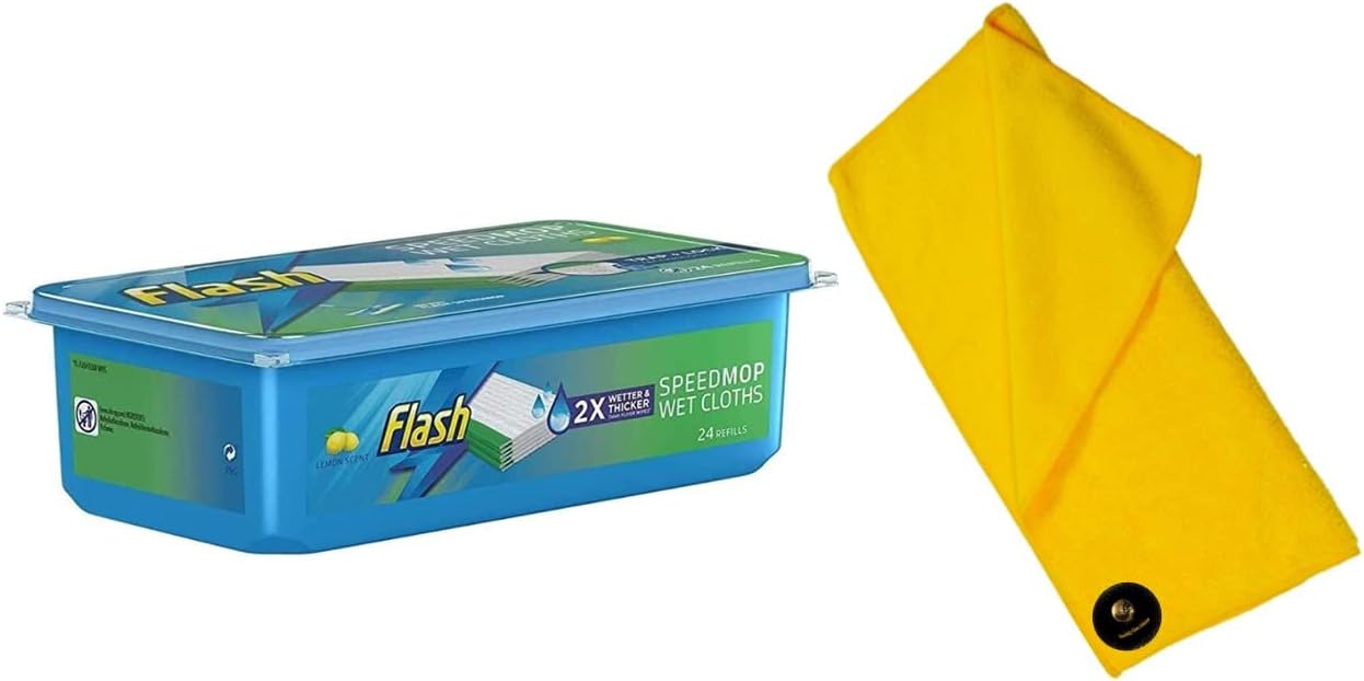 Flash 3177651 Speedmop Wet Cloths Lemon MultiSurface Refills, 1 x 24