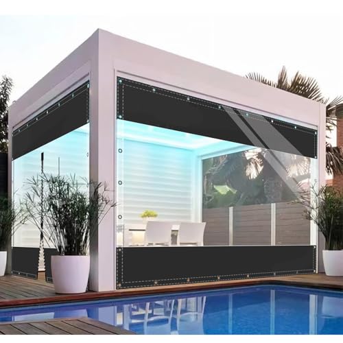 SDLLG Outdoor Winter Curtains, Weatherproof, Adjustable, Thickened Tarpaulin, 0.5 mm, Divider Curtain for Garden, Balcony, Outdoor, Gazebo, Patio, Deck