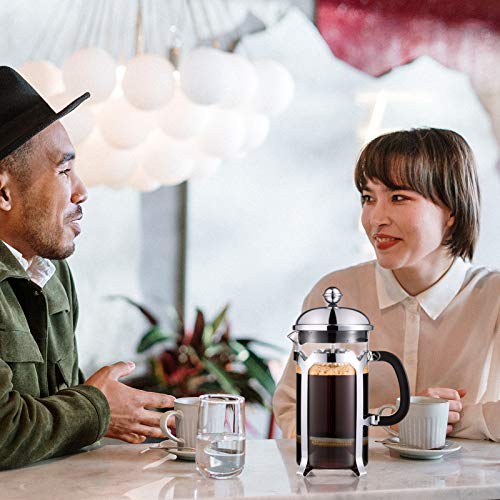 Eaxck 2023 Upgrade French Press Coffee Maker34 Oz, 304 Stainless Steel Large Glass Coffee Presses Pot 4 Level Filtration System, Cold Brew Coffee Press 8 Cup For Camping, Traveling, Easy Clean #TOP6