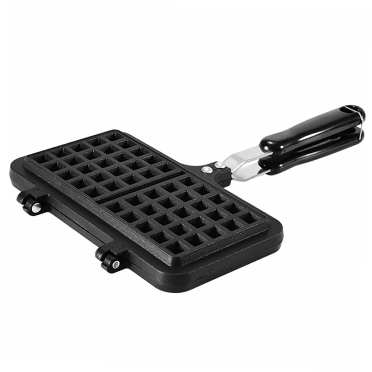 BESTYASH Stampo Resistente al Calore per Waffle Nero in Alluminio Pressofuso Facile da Pulire per Dolci Creativi in Cucina Natalizia