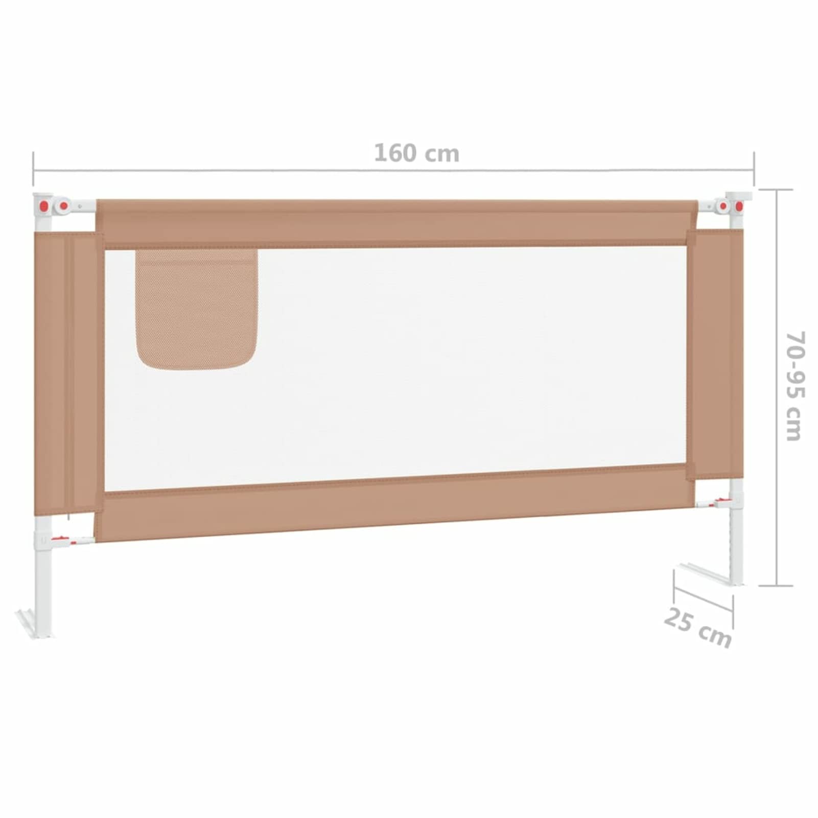 Leepesx Barandilla de Seguridad Cama de niño, Barrera Cama, Baranda De Seguridad para Niños, Protector Pared Cama Niños, Valla Seguridad Infantil Cama, Gris Taupe Tela 160x25 cm
