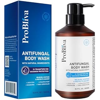 Antifungal Body Wash Treatment Soap – Antibacterial Wash for Jock Itch, Ringworm, Back Acne, Tinea & Foot Odor – Medicated Skin Relief Cleanser Gel with Tea Tree Oil & Tolnaftate for Men and Women