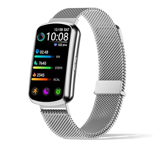 Health Fitness Tracker with 24/7 Heart Rate, Smart Watch with Blood Pressure and Blood Oxygen Monitor, Bulit-in 120+ Sport Mode, Sleep Tracking Waterproof Activity Tracker for Women Men (Silver)