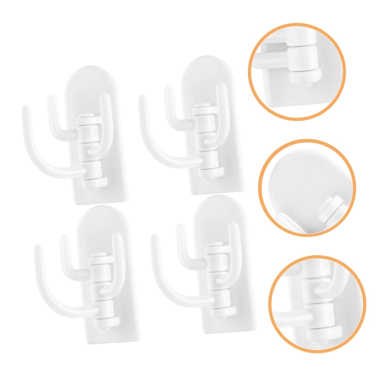 LAPYAPPE Over The Door Hooks 4 Pcs White Heavy Duty Plastic Rotatable Storage Hook Cabinet Hangers Kitchen Closet Bathroom