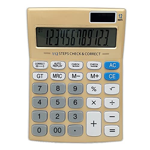 Kalkulator Złoto 12-cyfrowy Kalkulator słoneczny Podwójny zasilacz Biurowy Kalkulator elektroniczny Kalkulator studencki Kalkulator do egzaminów papierniczych