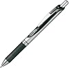 Pentel Ballpoint Pen, Gel Ink EnerGel, Retractable, 1.0mm, Silver Barrel, BL80-A, Black