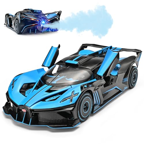 1/24 Diecast Cars Compatible For Bolide Model Car Collection,spray Bolide Toy Car For Boys,pull Back Cars With Light And Sound,suitable As A Gift For Boys And Girls（blue）
