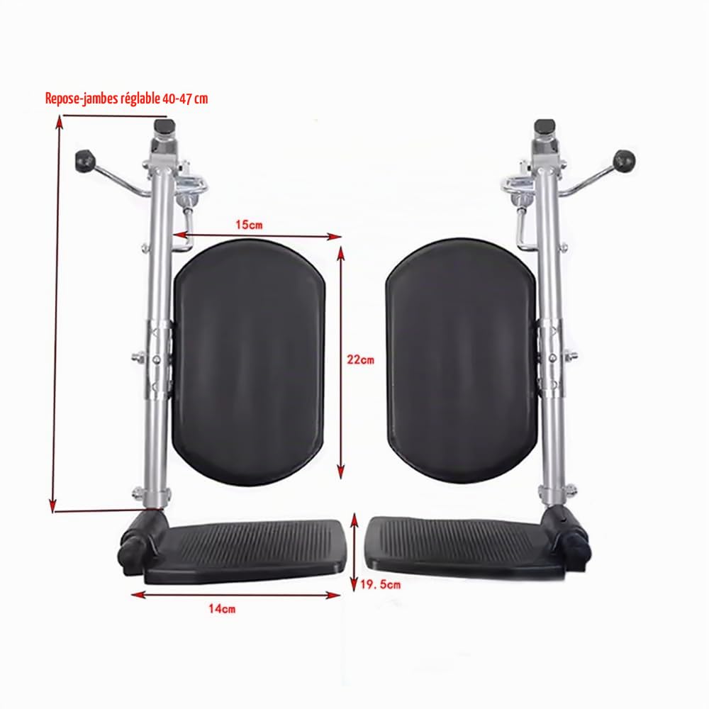 2pcs repose-pieds réglable fauteuil roulant,hauteur 40-70cm,angle 90-180 degrés,charge 100kg,coussin confort,installation facile,pour les utilisateurs de fauteuils roulants et le personnel soignant