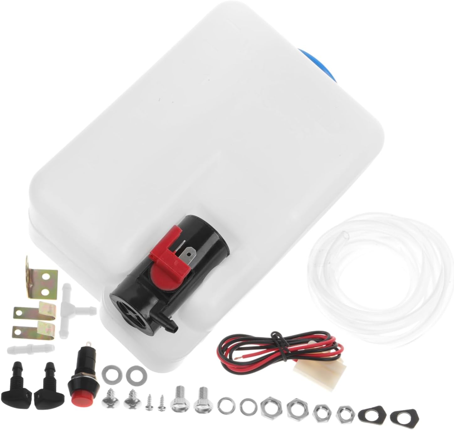 CHILDWEET Windshield Washer Reservoir Tank Kit, 12v Set 1.8l Plastic Metal