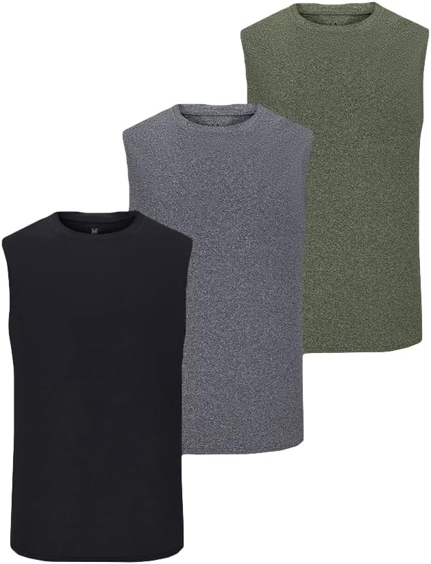 3 Pack Men's Workout Tank Top Dry Workout Sleeveless T-Shirt - Image 3
