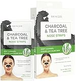 Skin 2.0 Tea Tree and Charcoal Nose Strips - Unclogs & Minimizes Pores, Removes Oil & Dirt, Black Head Remover Pore Strips - Cruelty Free Korean Skin Care For All Skin Types - 18 Strips