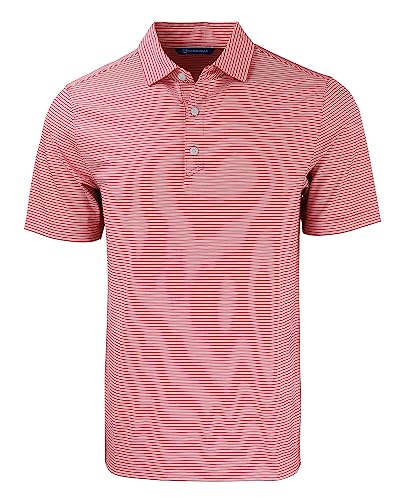 Polo Forge Eco Cutter & Buck rouge et blanc en taille L pour homme