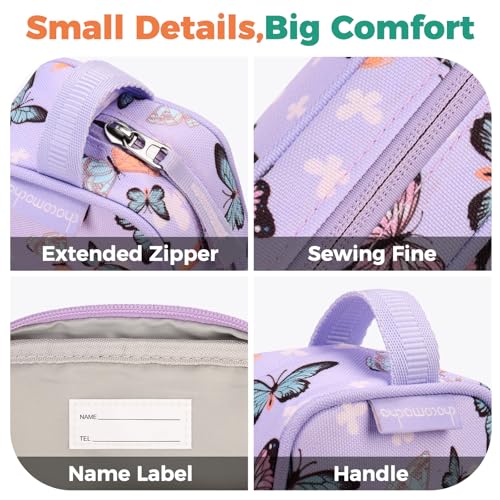 Image of Choco Mocha Kids Pencil Case for Girls, Soft Zipper Pencil Pouch for Girls Kids Pencil Case for School, Dinosaur Pencil Bag for Girl Toddler, Pink
