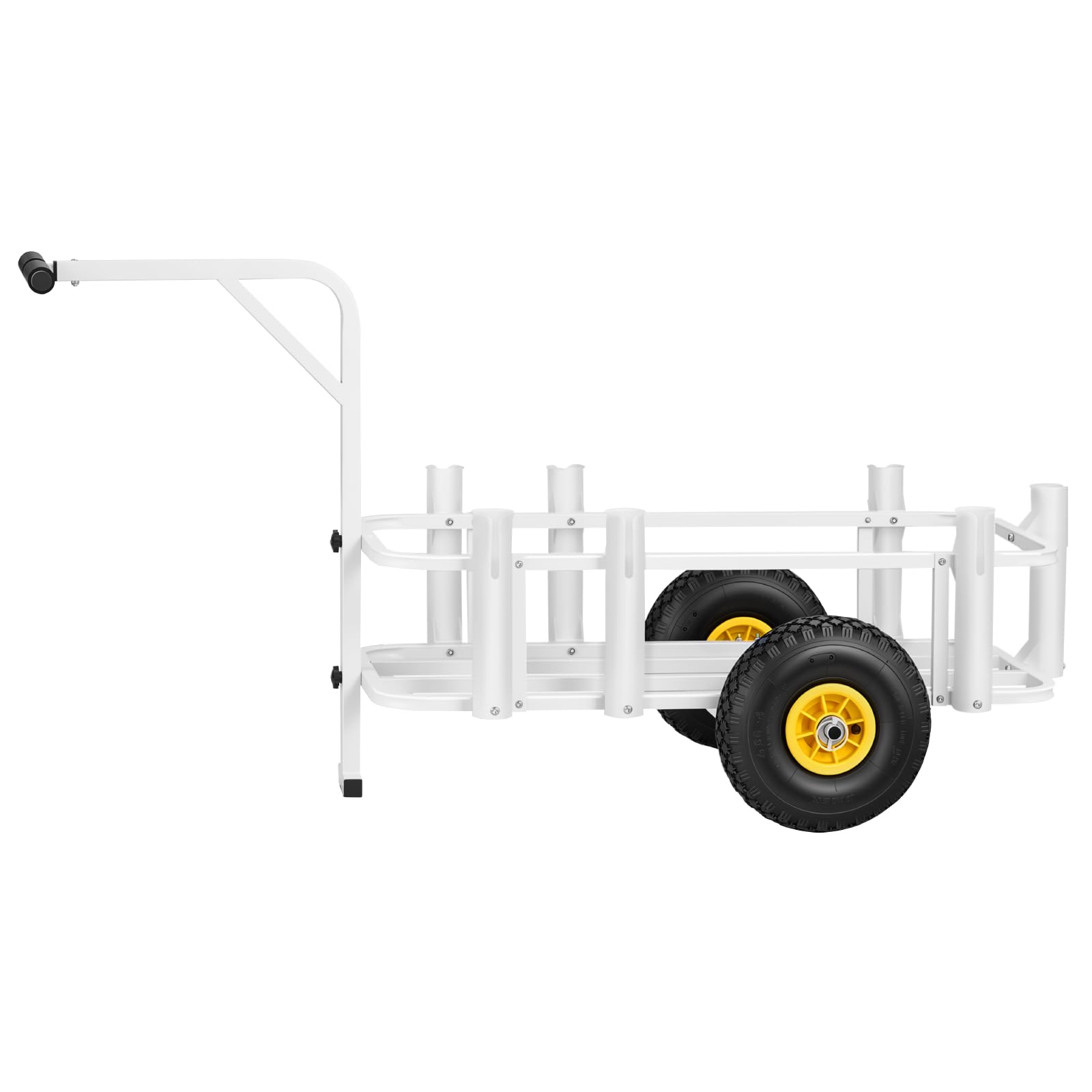 VEVOR Angelwagen Faltbar, 90,7kg Belastbarer Bollerwagen mit Gummireifen, Transportwagen aus Kohlenstoffstahl mit 7 PP-Rutenhaltern, Multifunktionale Transportkarre für Angeln Camping Strand Outdoor