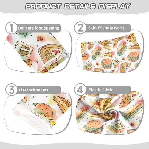 Cute Pizza Hamburger Food Girls Leggings Soft Stretch Workout Yoga Dance Pants for Kids Casual Tights3