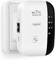 Aigital WiFi Jelerősítő és Access Point 300Mbps - Vezeték Nélküli Jelismétlő LAN Porttal, WPS Gombbal, Kompatibilis Minden WiFi Modemmel és  1
