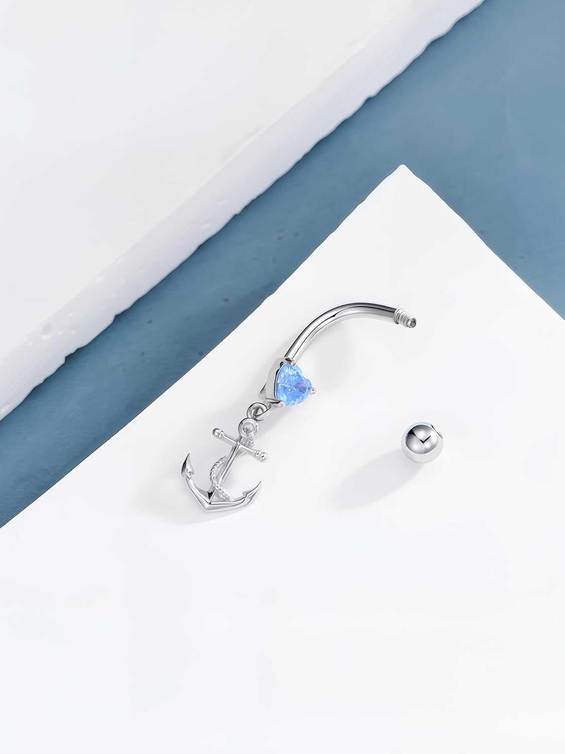 Paw Print/Sea Turtles/Evil Eye/Sun/Star/Anchor/Irish/Shamrock Belly Button Ring 925 Sterling Silver Belly Piercing Jewelry Navel Ring Gifts for Women